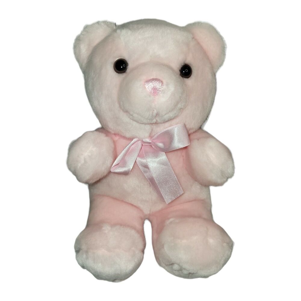 Aurora Baby Girl‎ Teddy Bear Pink Plush Stuffed Animal Bow Lovey 10"